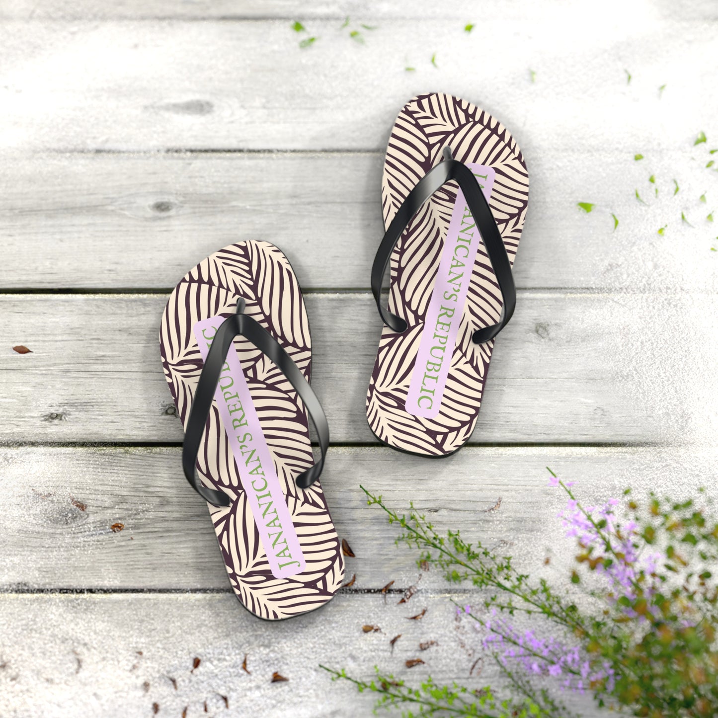 Jananican's Republic Medium Flip Flops (Women's 9-10/Men's 7-8)