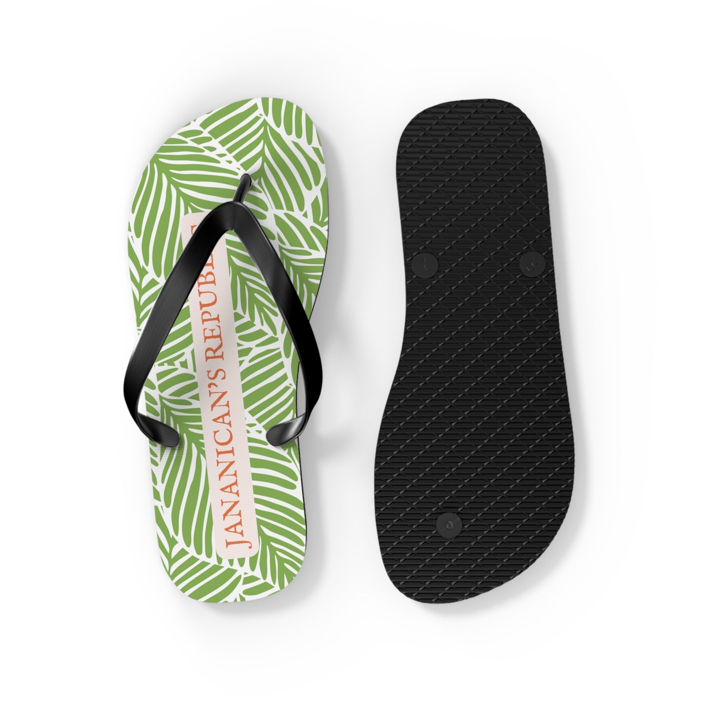 Jananican's Republic Green Medium Flip Flops (Women's 9-10/Men's 7-8)