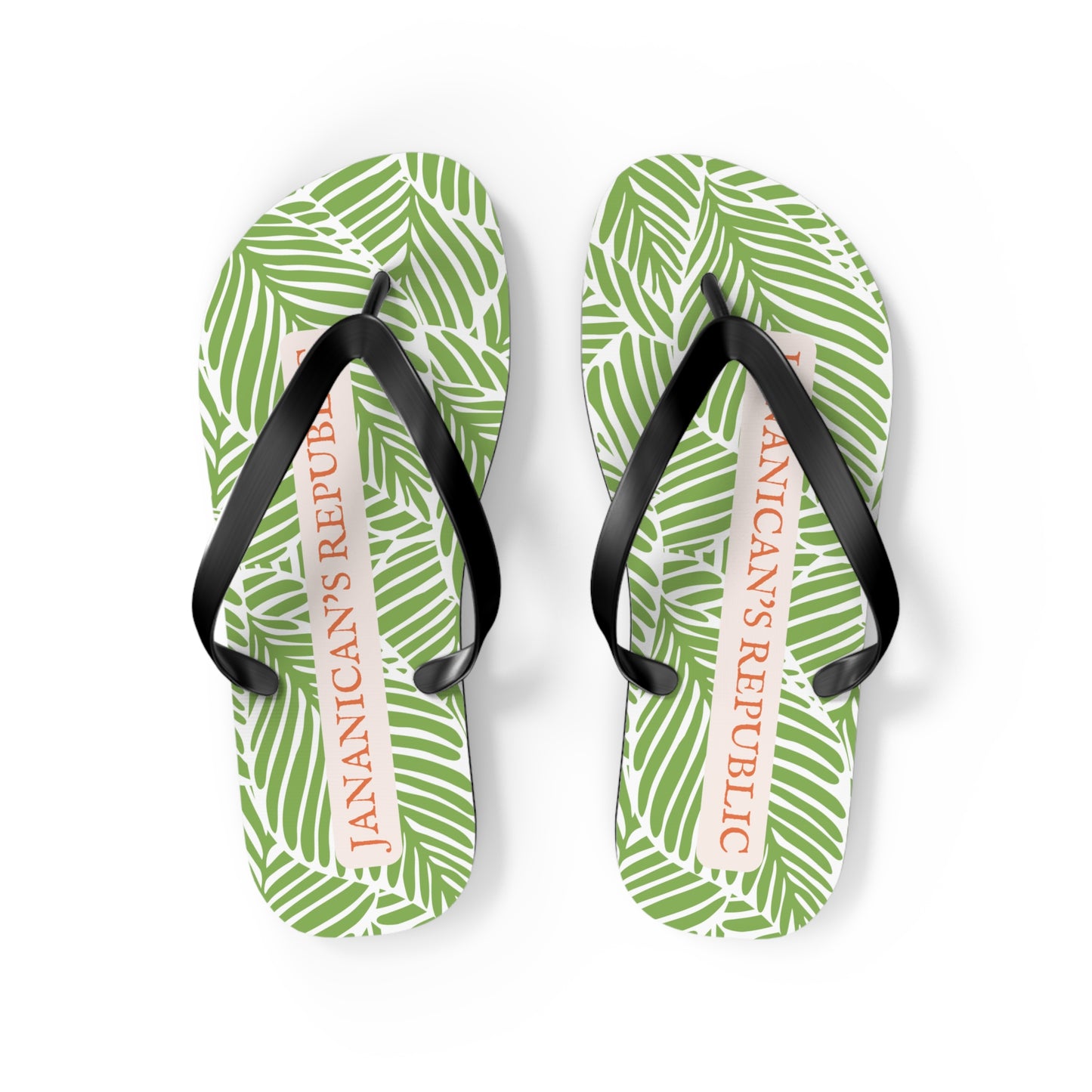 Jananican's Republic Green Medium Flip Flops (Women's 9-10/Men's 7-8)