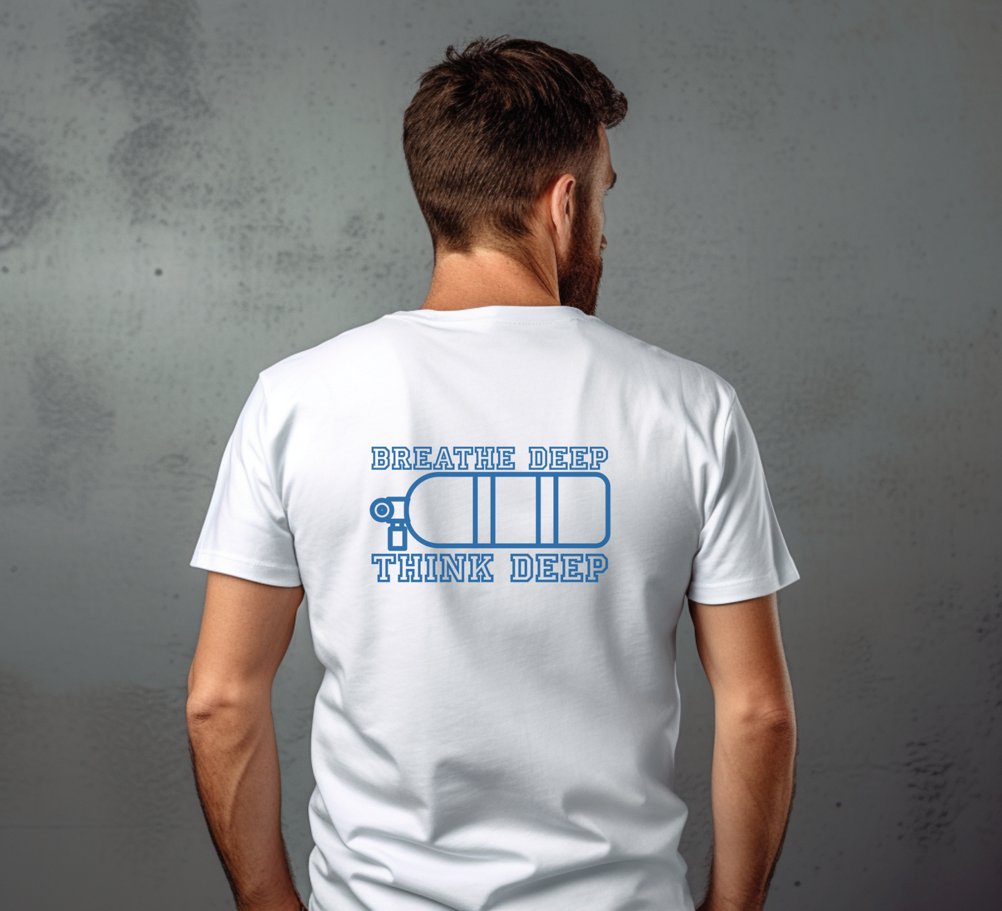 Breathe Deep, Think Deep Scuba T-shirt
