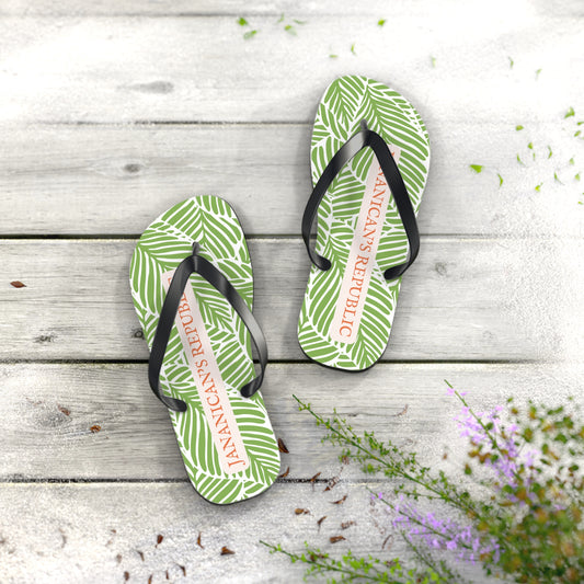 Jananican's Republic Green Medium Flip Flops (Women's 9-10/Men's 7-8)